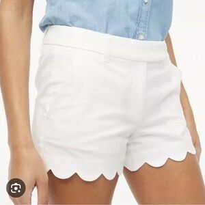 NWT J. Crew scallop hem linen-blend shorts, size 0, white - dirt from pallet